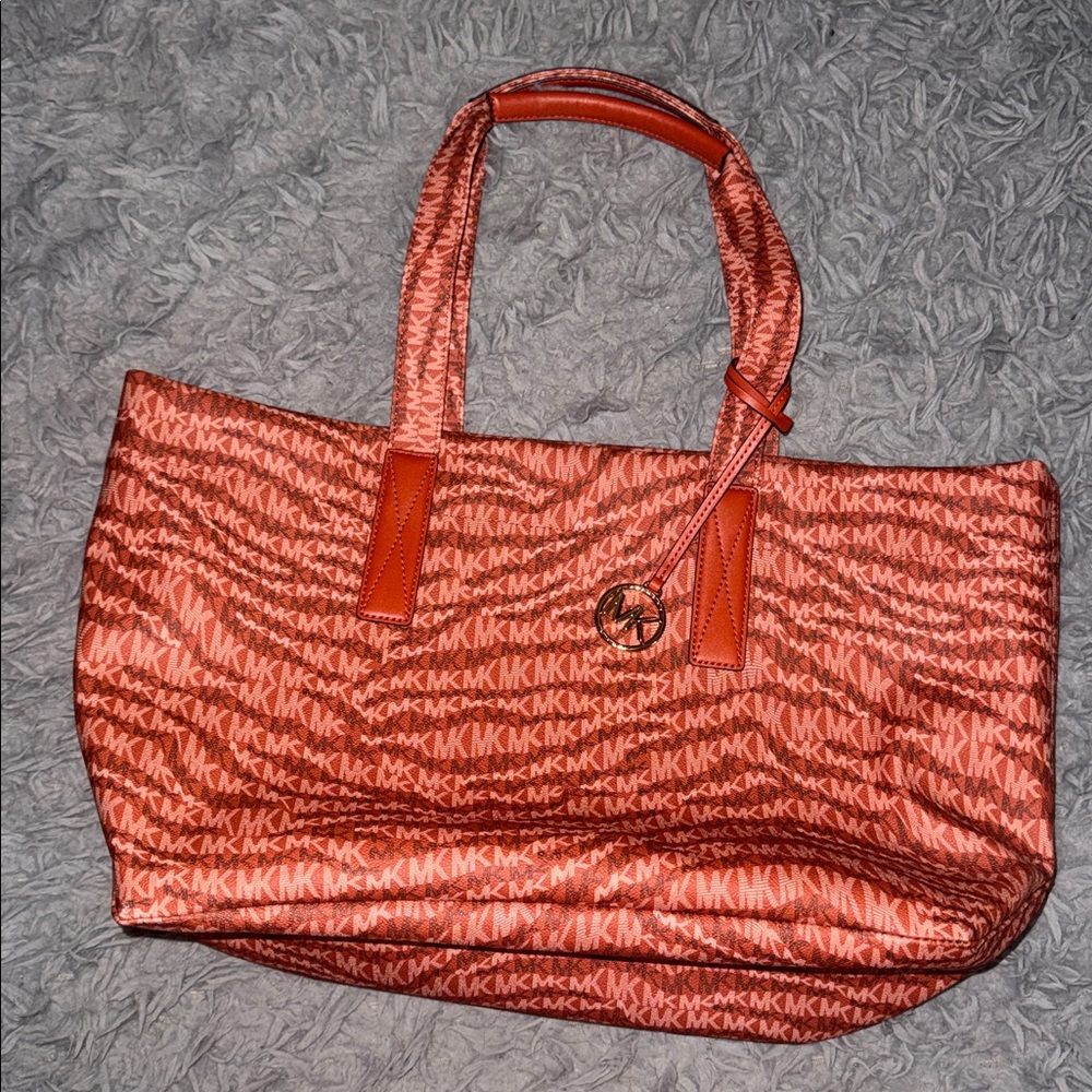 Michael Kors Orange Patterned Tote